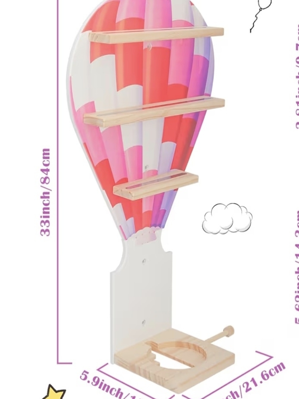Tonie Box Display Shelf Hot Air Balloon Kids